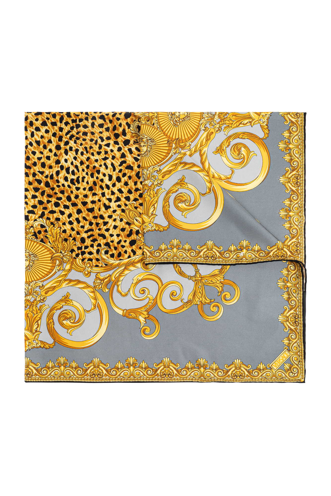 小物 VERSACE scarf silk100% Versace White & Gold Barocco Print 100% Silk Large Shawl Scarf | eBay